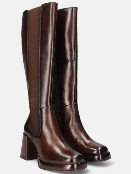 Anissa Evo Dark Brown Nubuck Knee Boots | BAGATT Cheap