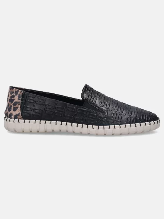 Bali Black Animal Print Casual Loafers | BAGATT Best Sale