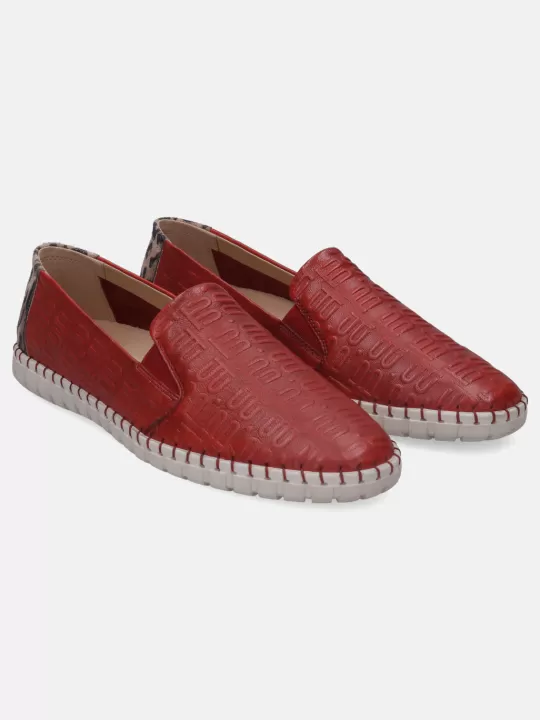 Bali Red Animal Print Casual Loafers | BAGATT Discount