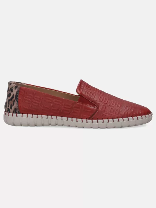 Bali Red Animal Print Casual Loafers | BAGATT Discount