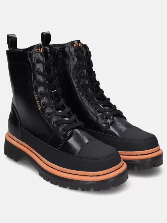 Big Black & Orange Ankle Boots | BAGATT New