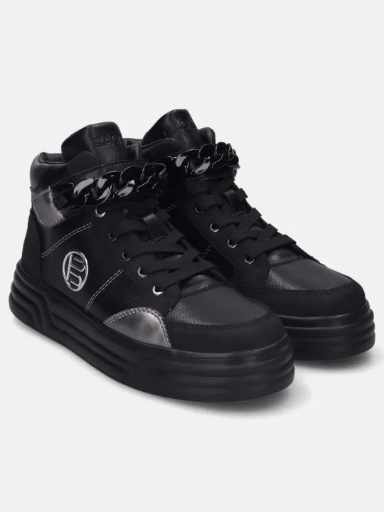 Blu Black & Metallics High Top Sneakers | BAGATT Flash Sale