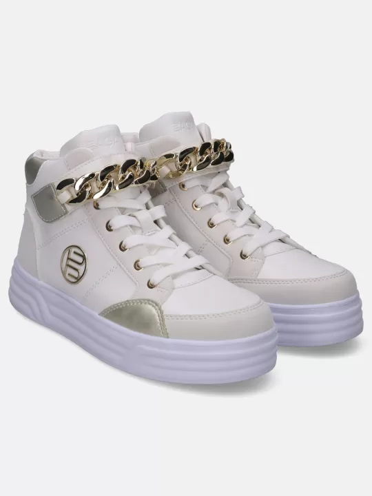 Blu White & Metallics High Top Sneakers | BAGATT Outlet