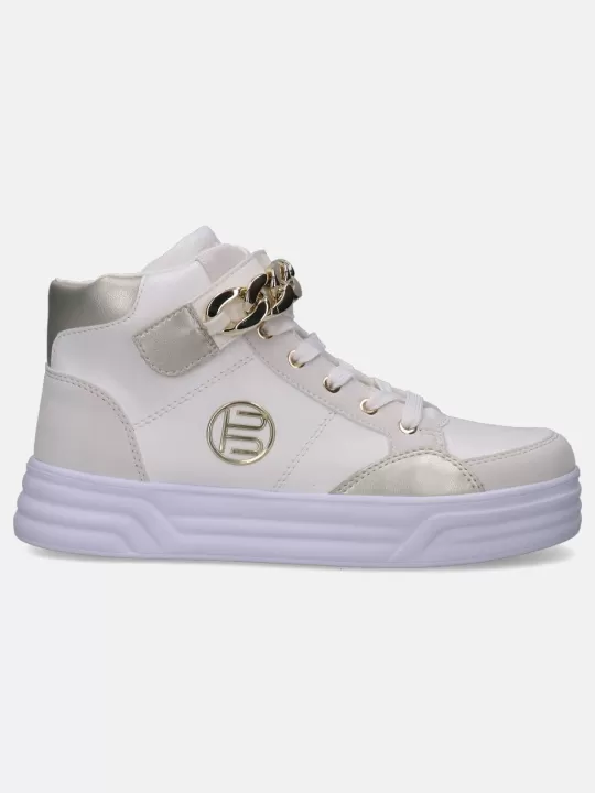 Blu White & Metallics High Top Sneakers | BAGATT Outlet