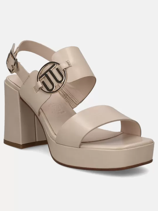 Cesena Beige Back Strap Heels | BAGATT Shop