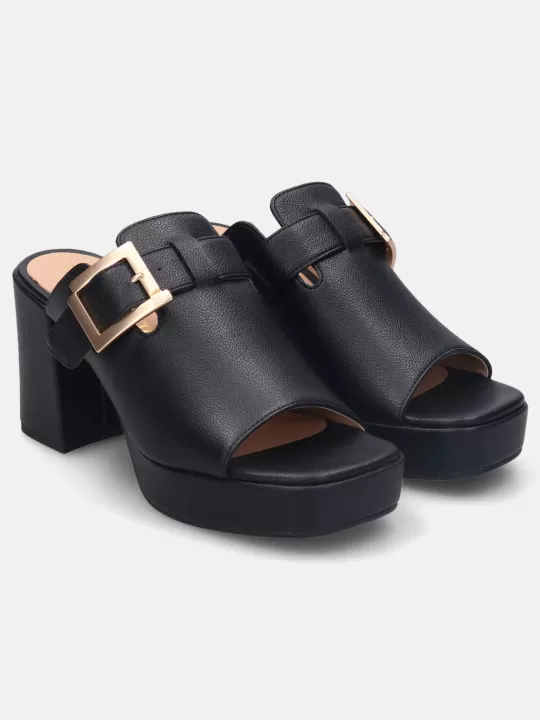 Cesena Black Block Heels | BAGATT Store