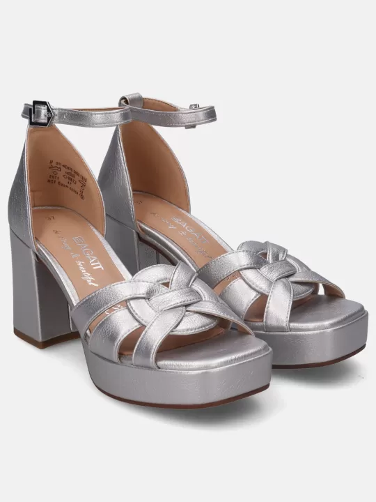 Cesena Metallics Silver Block Heels | BAGATT Discount