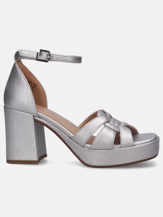 Cesena Metallics Silver Block Heels | BAGATT Discount