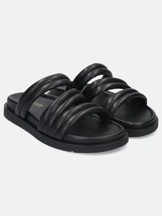 Chandra Black Flatform Sandals | BAGATT Best