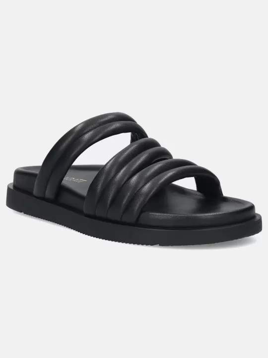 Chandra Black Flatform Sandals | BAGATT Best