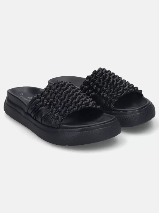 Dalia Black Flatform Sandals | BAGATT Flash Sale