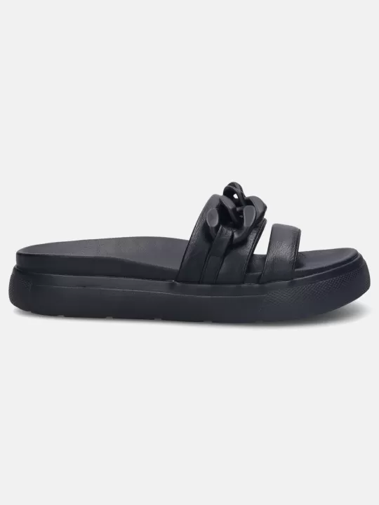 Dalia Black Flatform Sandals | BAGATT Best Sale