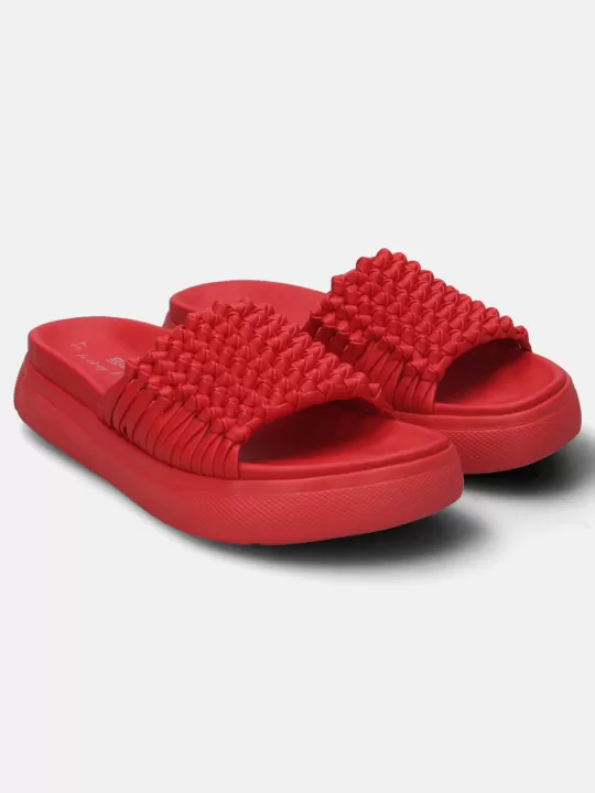 Dalia Red Flatform Sandals | BAGATT Discount