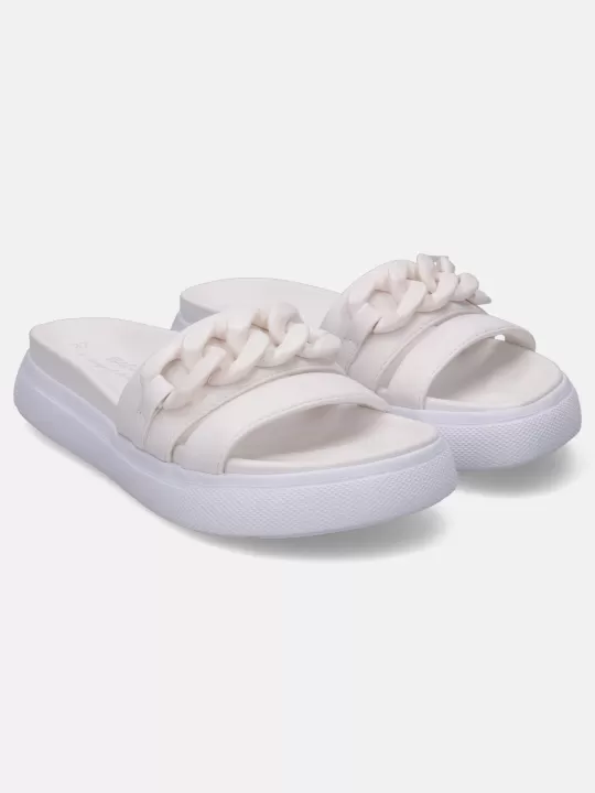 Dalia White Flatform Sandals | BAGATT Hot