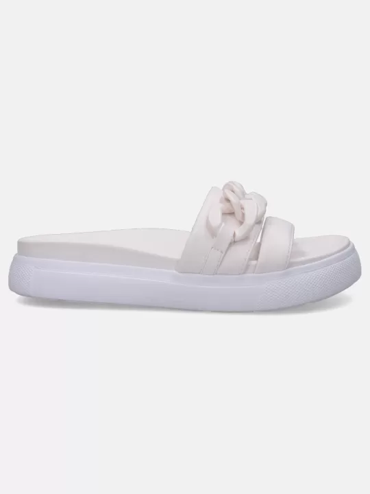 Dalia White Flatform Sandals | BAGATT Hot