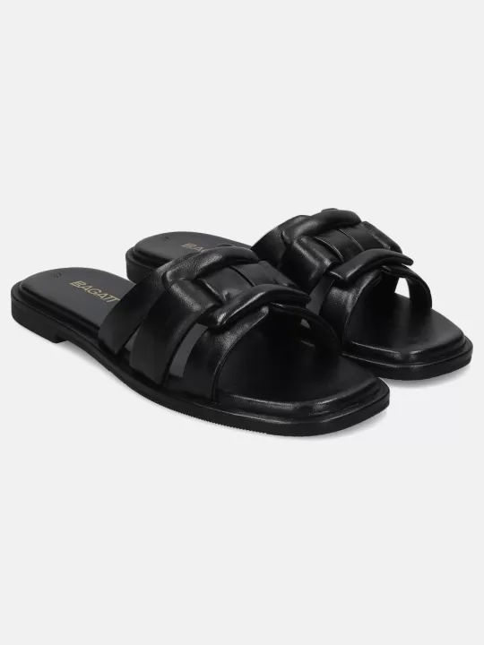 Flower Black Mules | BAGATT Online