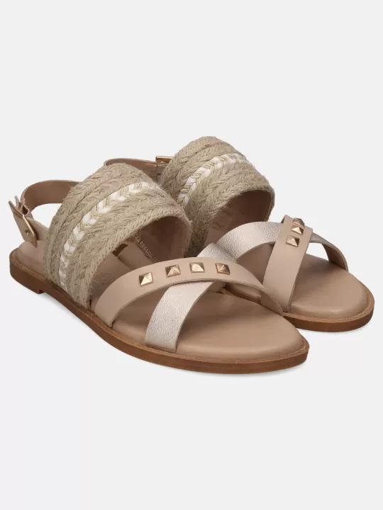 Goldy Beige Back Strap Sandals | BAGATT Cheap