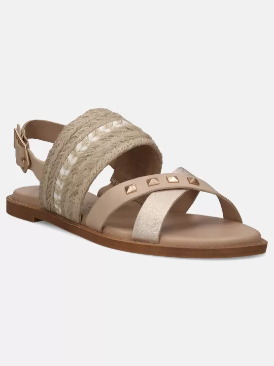 Goldy Beige Back Strap Sandals | BAGATT Cheap