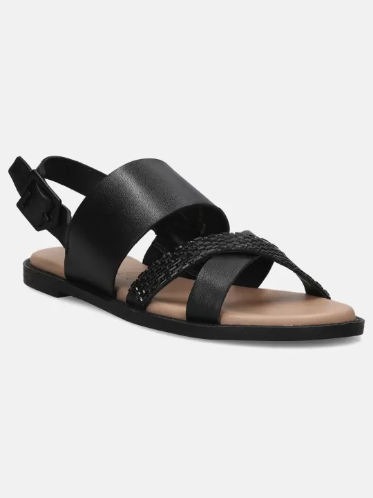 Goldy Black Back Strap Sandals | BAGATT Clearance