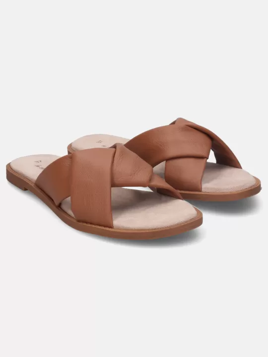 Goldy Cognac Flat Sandals | BAGATT Best Sale