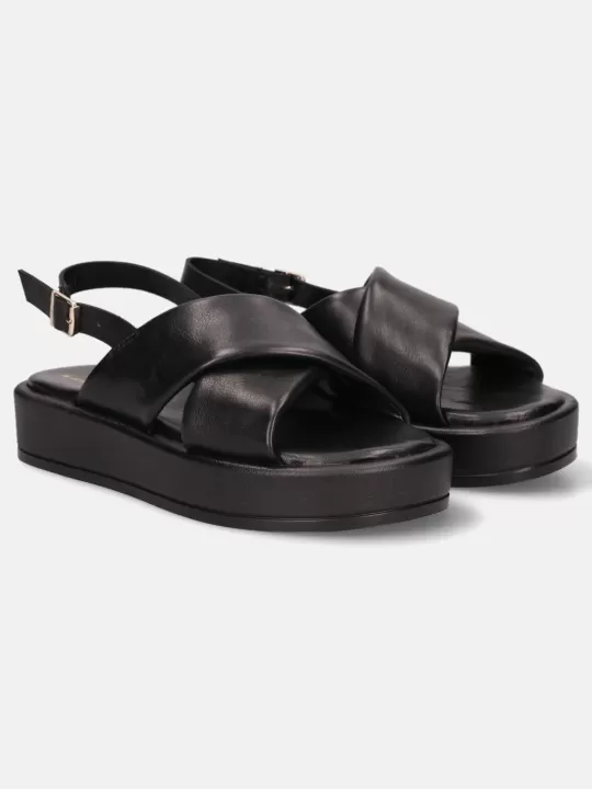 Hanoi Black Back Strap Sandals | BAGATT Cheap