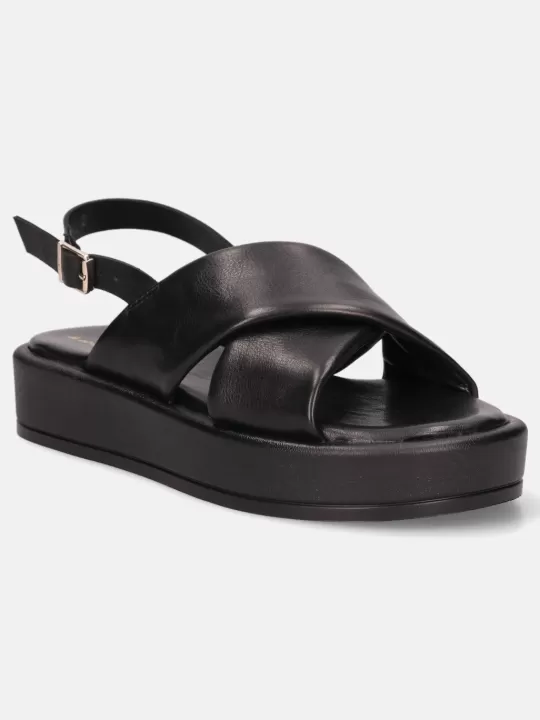 Hanoi Black Back Strap Sandals | BAGATT Cheap