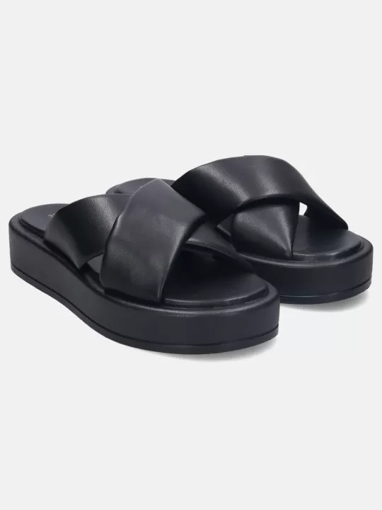 Hanoi Black Flatform Sandals | BAGATT Clearance