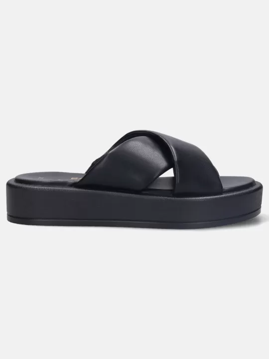 Hanoi Black Flatform Sandals | BAGATT Clearance