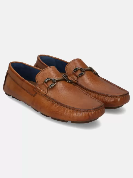 Hexa Cognac Driver Shoes | BAGATT Online