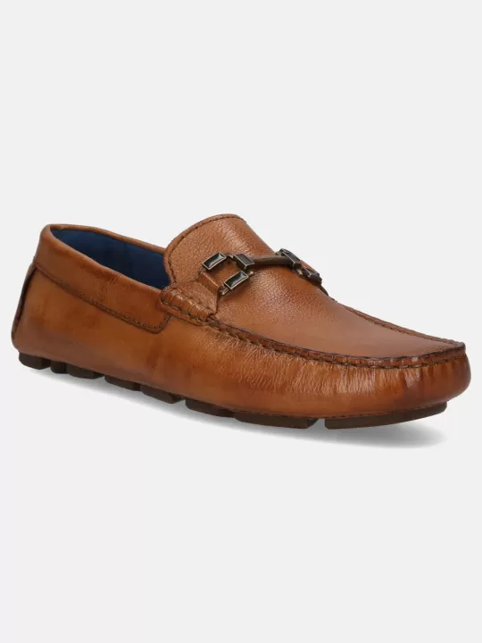 Hexa Cognac Driver Shoes | BAGATT Online