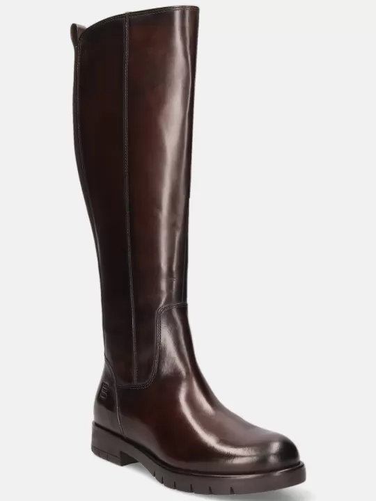 Imola Dark Brown Nubuck Knee Boots | BAGATT Online