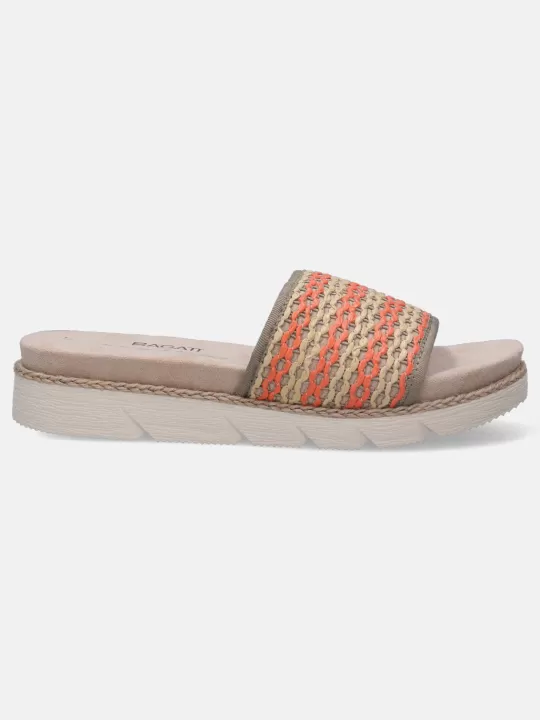 Kiko Beige & Orange Flatform Sandals | BAGATT Hot