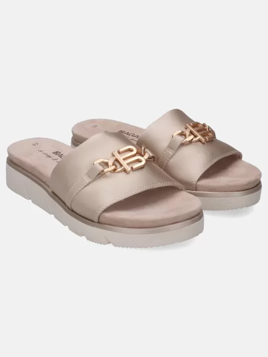 Kiko Beige Flatform Sandals | BAGATT Online