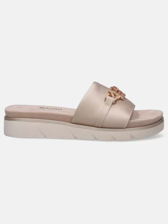 Kiko Beige Flatform Sandals | BAGATT Online