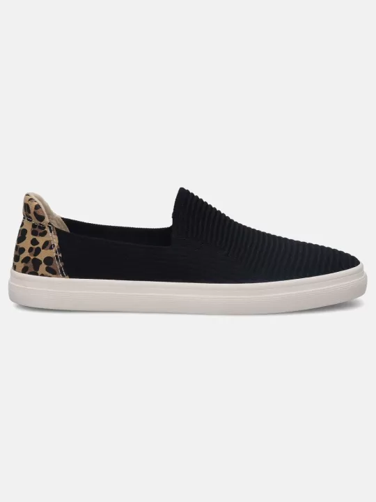 Level Black Animal Print Casual Loafers | BAGATT Fashion