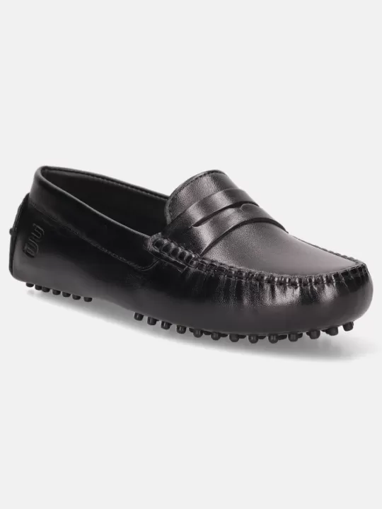 Lilly Black Leather Driver Shoes | BAGATT Best