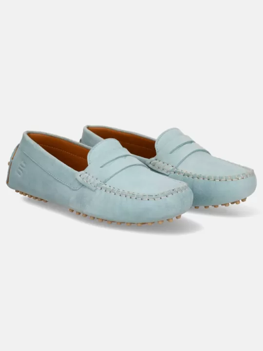 Lilly Light Blue Suede Driver Shoes | BAGATT Sale