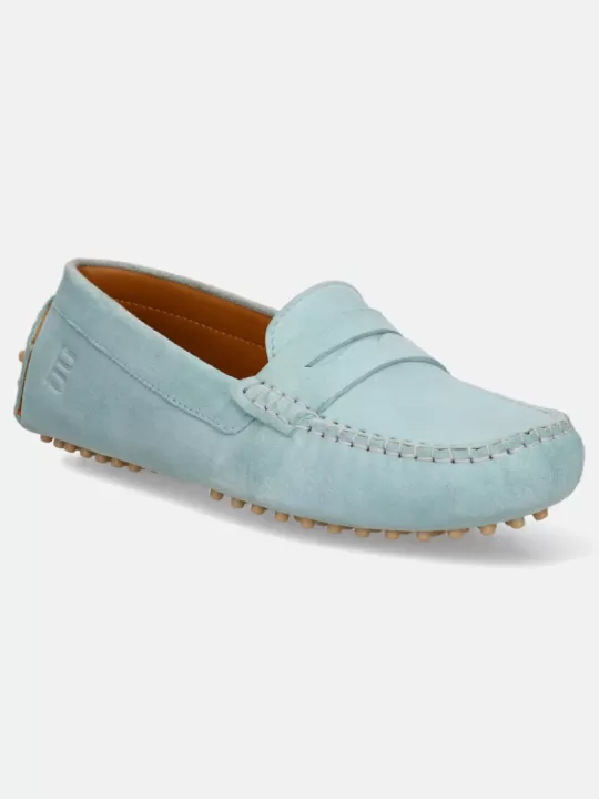 Lilly Light Blue Suede Driver Shoes | BAGATT Sale