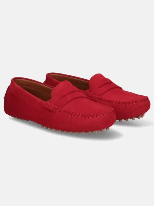 Lilly Red Suede Driver Shoes | BAGATT Clearance