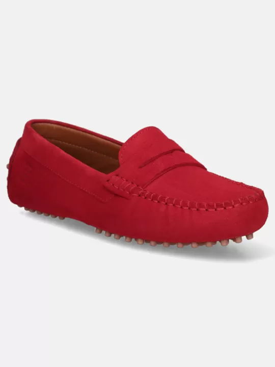 Lilly Red Suede Driver Shoes | BAGATT Clearance