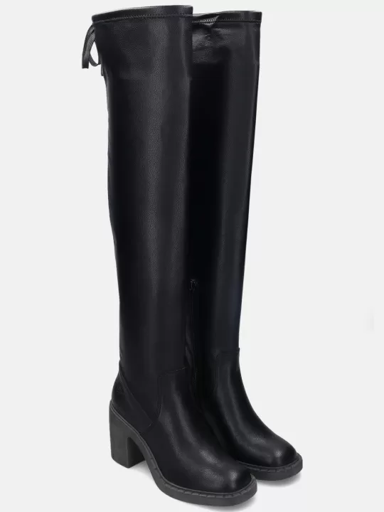 Malea Black Thigh-High Boots | BAGATT Shop