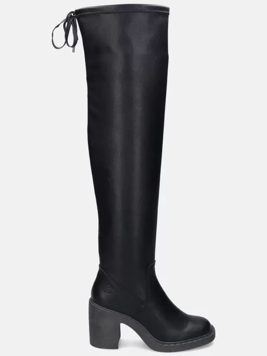 Malea Black Thigh-High Boots | BAGATT Shop