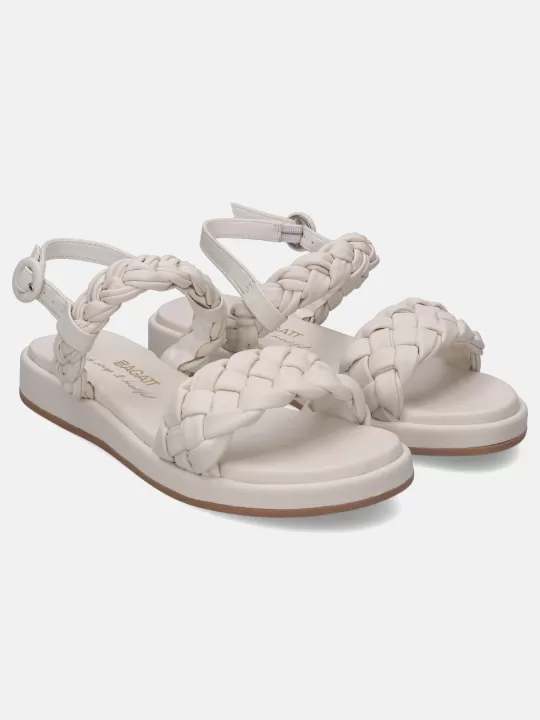 Ravenna Off White Flat Sandals | BAGATT Fashion