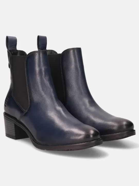 Ruby Dark Blue Leather Chelsea Boots | BAGATT New