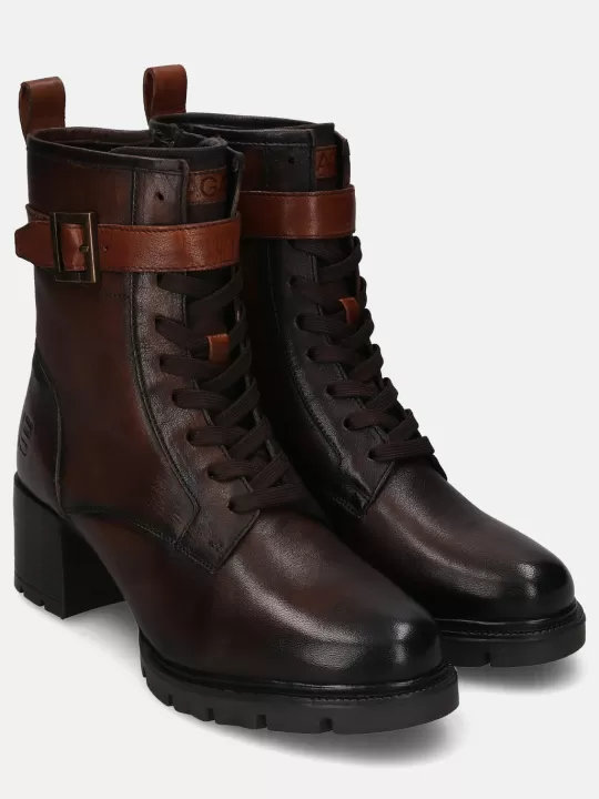 Yamila Brown Leather Ankle Boots | BAGATT Store