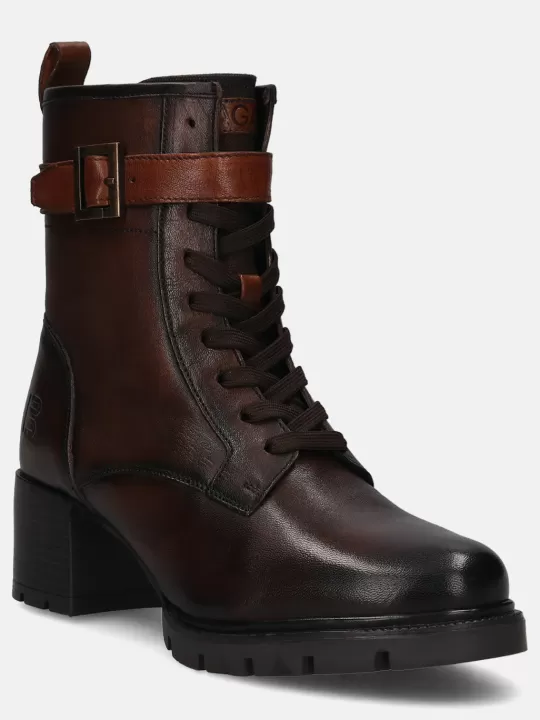 Yamila Brown Leather Ankle Boots | BAGATT Store