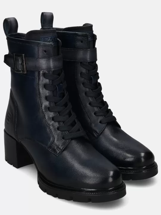 Yamila Dark Blue Leather Ankle Boots | BAGATT Cheap