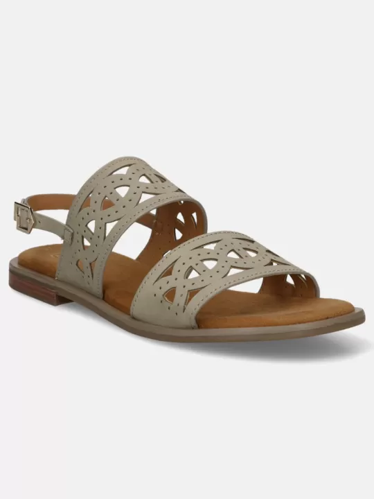 Yasha Light Green Leather Back Strap Sandals | BAGATT Outlet