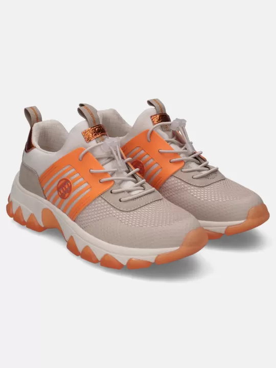 Yuki Beige & Orange Sneakers | BAGATT Sale