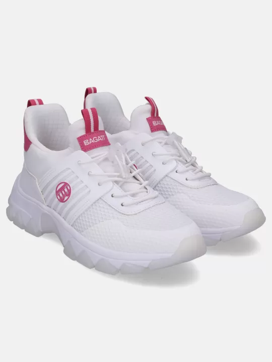 Yuki White & Pink Sneakers | BAGATT Online